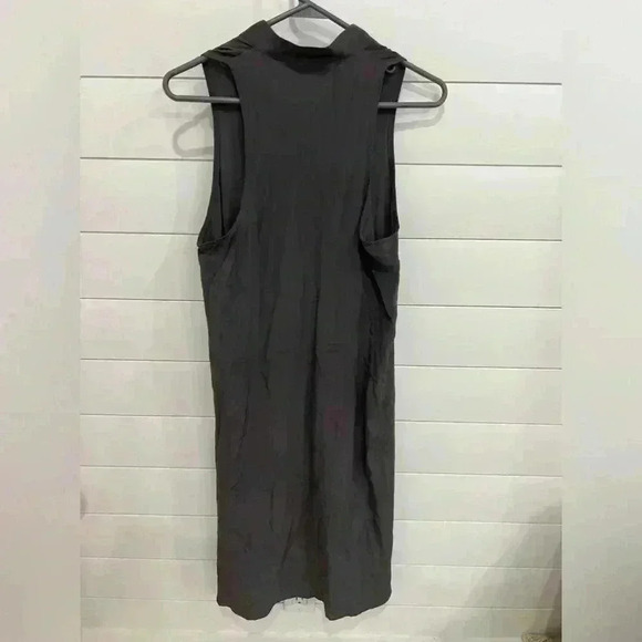 Tucker Sleeveless High Low Silk Dress Dark Grey - Picture 4 of 6
